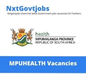 Department of Health Pharmacist Assistant Vacancies in Balfour 2022 Apply Online at @mpuhealth.gov.za