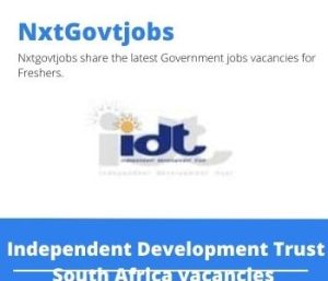 IDT Programme Implementation Manager Vacancies in Nelspruit – Deadline 31 May 2023